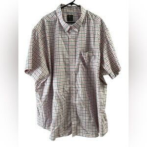 Plaid GS pink and blue short sleeve button down shirt